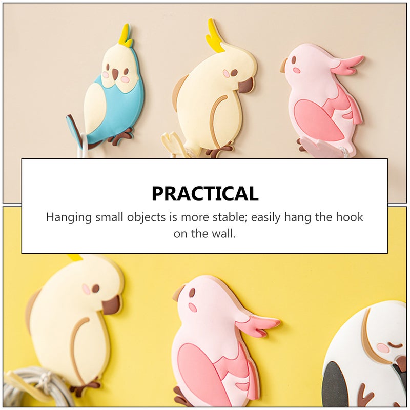4PCS Funny Parrot Shape Hook Bendable Decorative Hook No Punching Door Wall Hook - Image 5