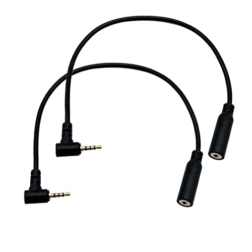 Seadream 2.5mm Extension Cable;2Pack 10inch 2.5mm Right Angled Male to Female Extension Cable 4 Pole Dash Cam Rearview Backup Camera Reverse Car Recorder Cord Cable,Gold Plated (10inch 2Pack) - Image 1