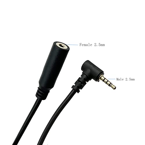 Seadream 2.5mm Extension Cable;2Pack 10inch 2.5mm Right Angled Male to Female Extension Cable 4 Pole Dash Cam Rearview Backup Camera Reverse Car Recorder Cord Cable,Gold Plated (10inch 2Pack) - Image 2