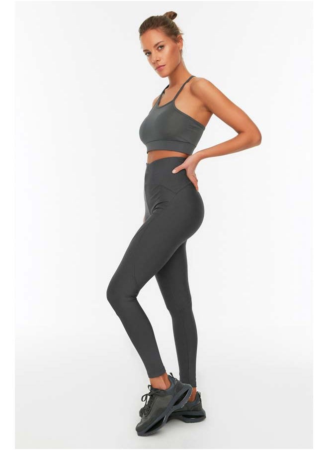 trendyol - Dark Anthracite Compression Full Length Knit Sports Tights TWOSS21TA0023 - Image 1