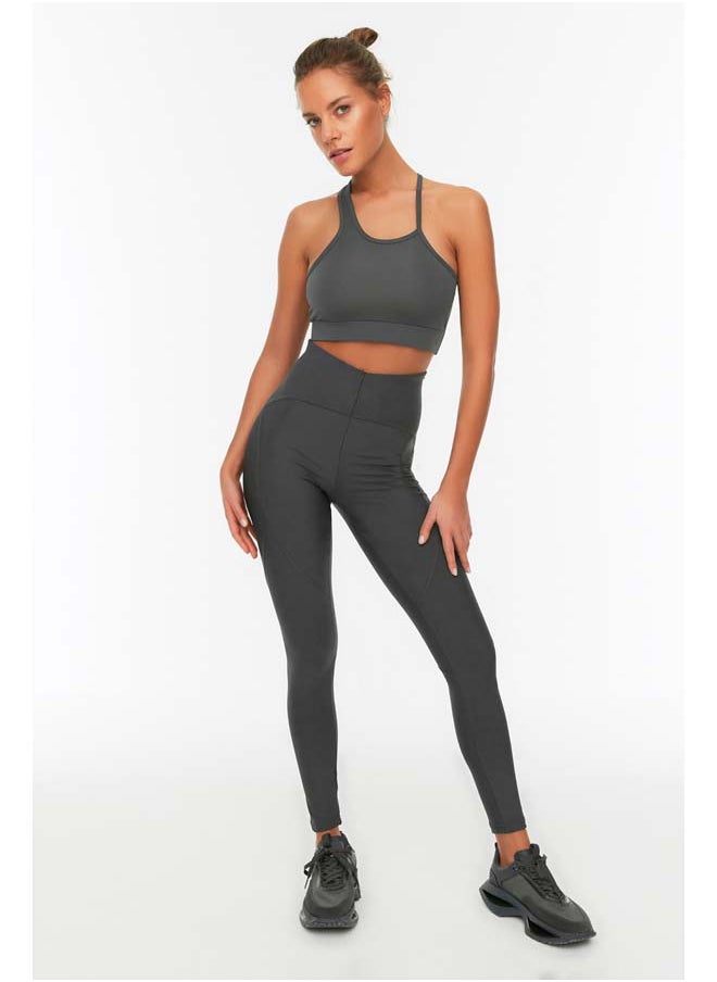 trendyol - Dark Anthracite Compression Full Length Knit Sports Tights TWOSS21TA0023 - Image 1