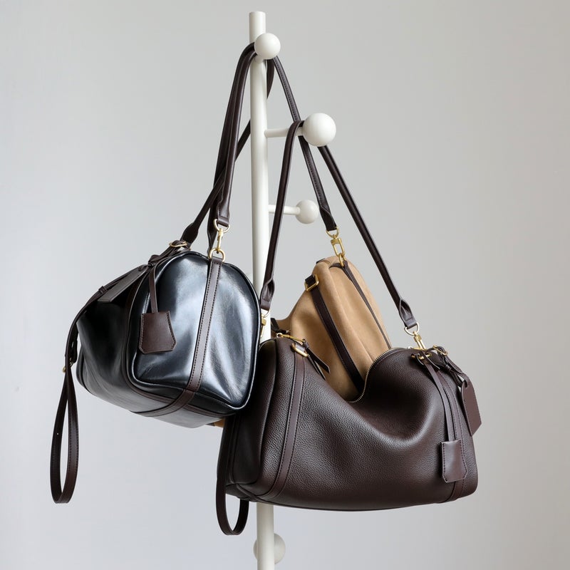 Women's Genuine Leather Boston Pillow Bag - Image 1