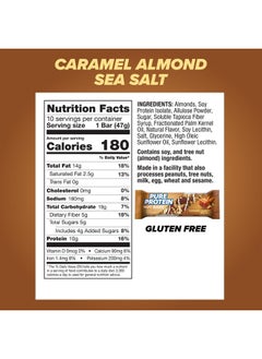 Pure Protein Nut Bars, Caramel Almond Sea Salt, 10g Protein, Gluten Free, Low Sugar, 1.65 oz, 10 Pack (Packaging may vary)  - Image 3