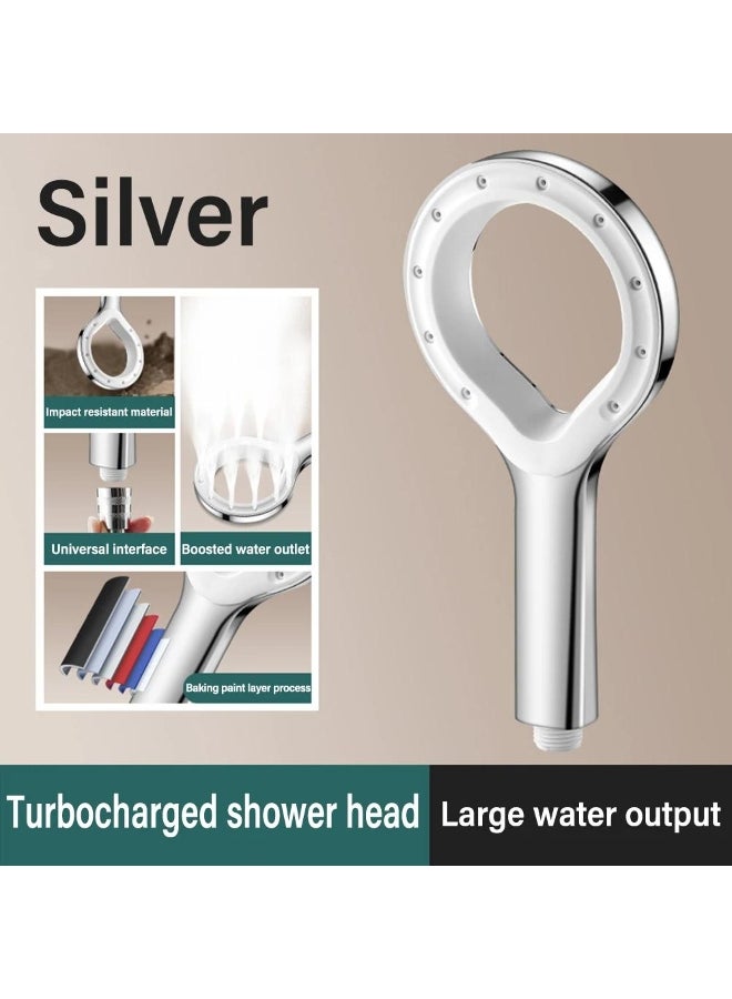 Ring-shaped High Pressure Shower Head Bathroom Boosting Shower Head Rainfall Shower Head for Travel Water Saving Bathroom Accessories 