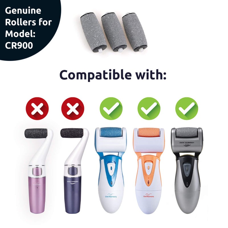 Own Harmony Extra Coarse 3 Refill Rollers Best Fit For Electric Callus Remover Cr900 For Men - Pedicure File Tools Foot Care - Replacement Refills 3 Pack - Image 3