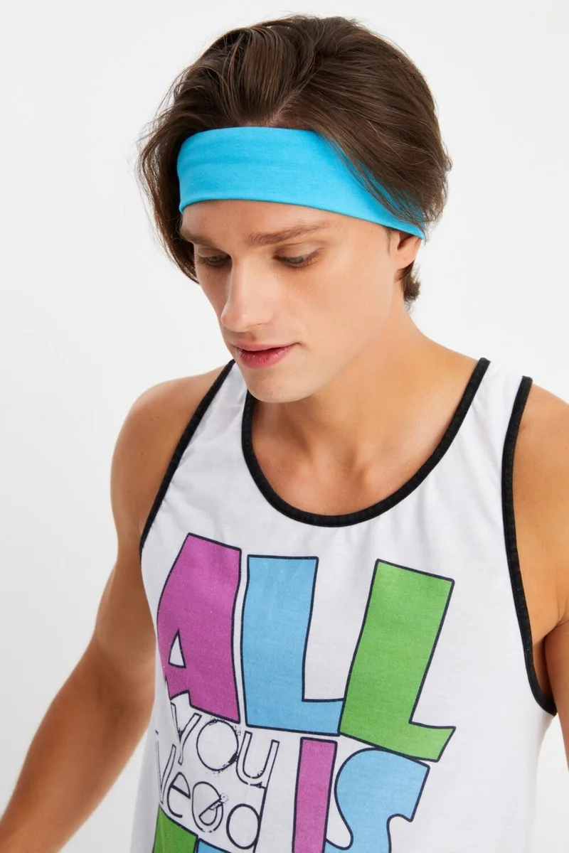 بوتيكجيز Aqua Men's Cotton Combed Comb, Non-Slip, Sweatproof, Ultra Light, Sports Hair Band Bandana