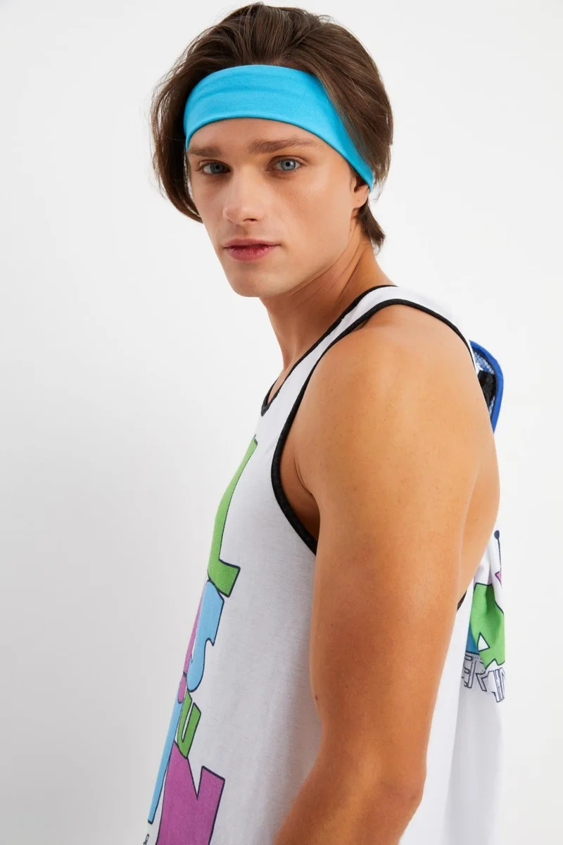 بوتيكجيز Aqua Men's Cotton Combed Comb, Non-Slip, Sweatproof, Ultra Light, Sports Hair Band Bandana