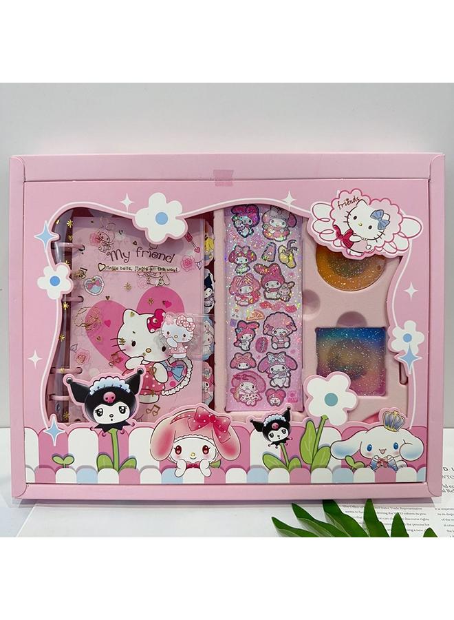 Bluejw Sanrio Melody Hand Ledger Suit Cute High-value Loose-leaf Notebook Children's Kulomi Stationery Gift Box - Image 1