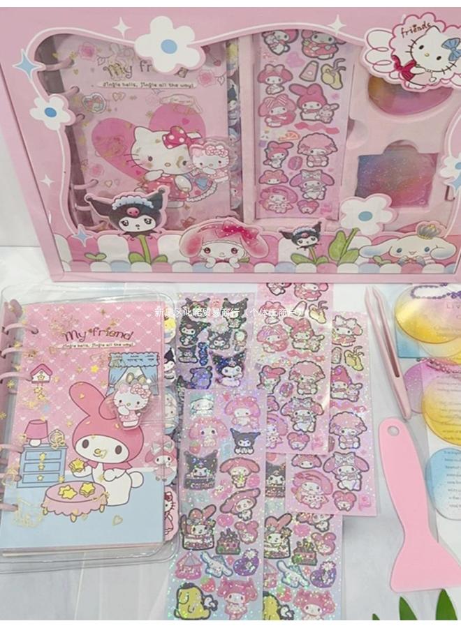 Bluejw Sanrio Melody Hand Ledger Suit Cute High-value Loose-leaf Notebook Children's Kulomi Stationery Gift Box - Image 5