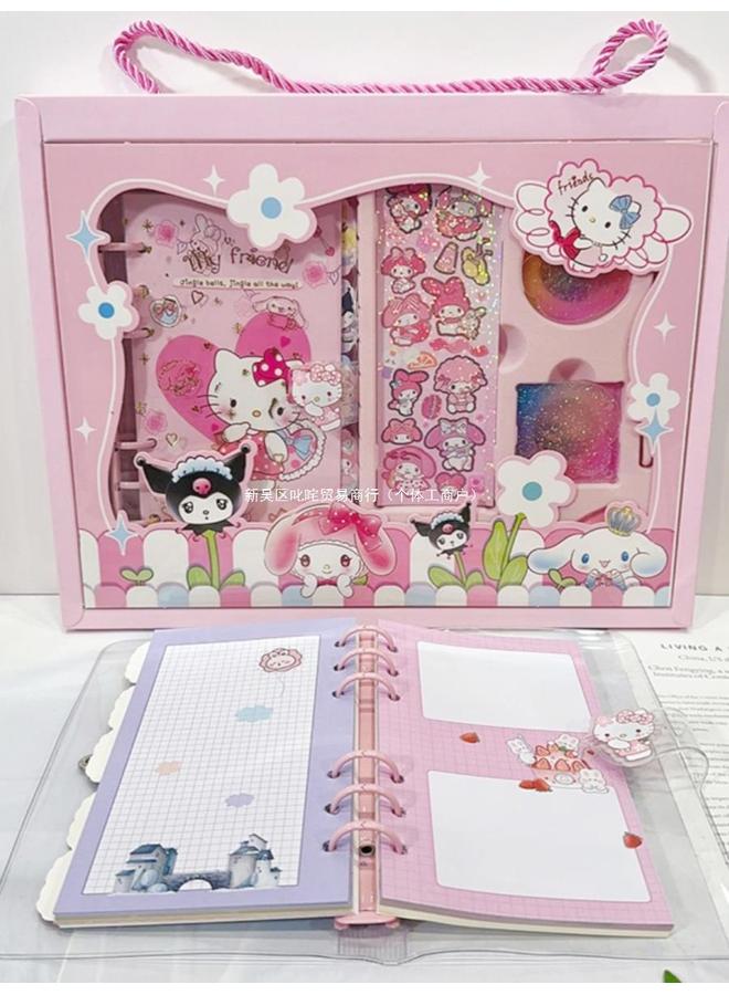 Bluejw Sanrio Melody Hand Ledger Suit Cute High-value Loose-leaf Notebook Children's Kulomi Stationery Gift Box - Image 2