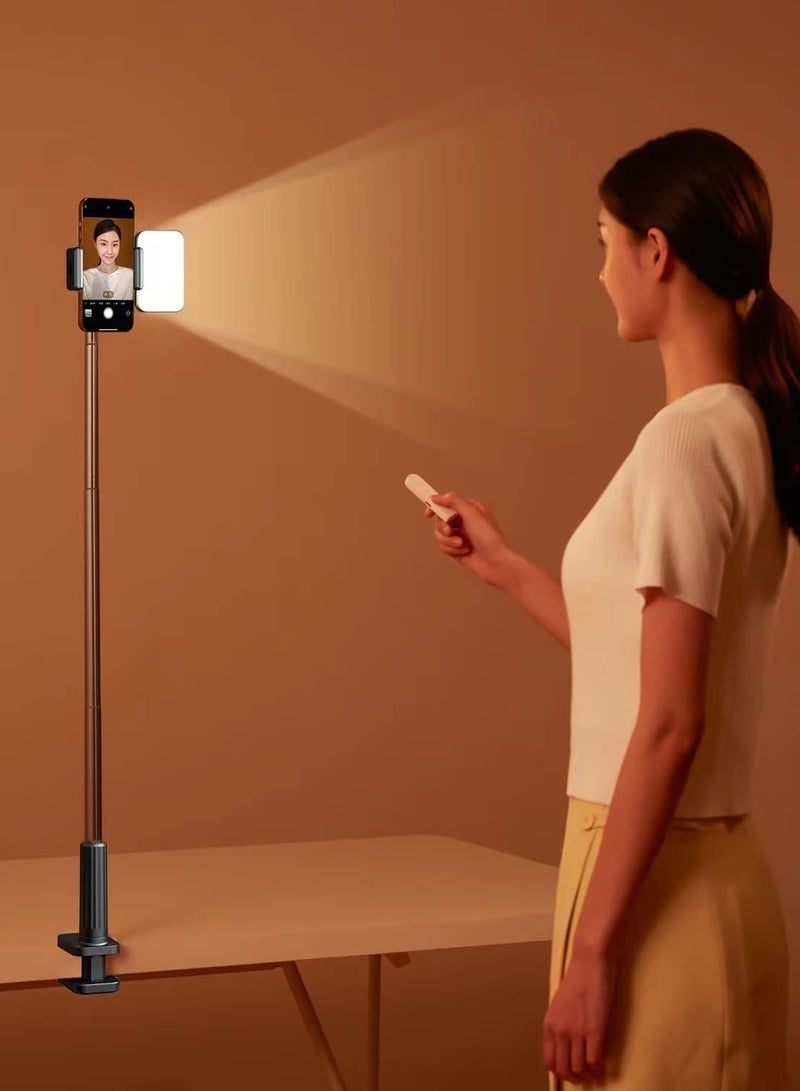 Excefore Enhance Your Recordings with Overhead Phone Mount & LED Ring Light, Articulating Arm Cell Phone Holder for YouTube, Live Streams, Cooking Videos, and More! - Image 4