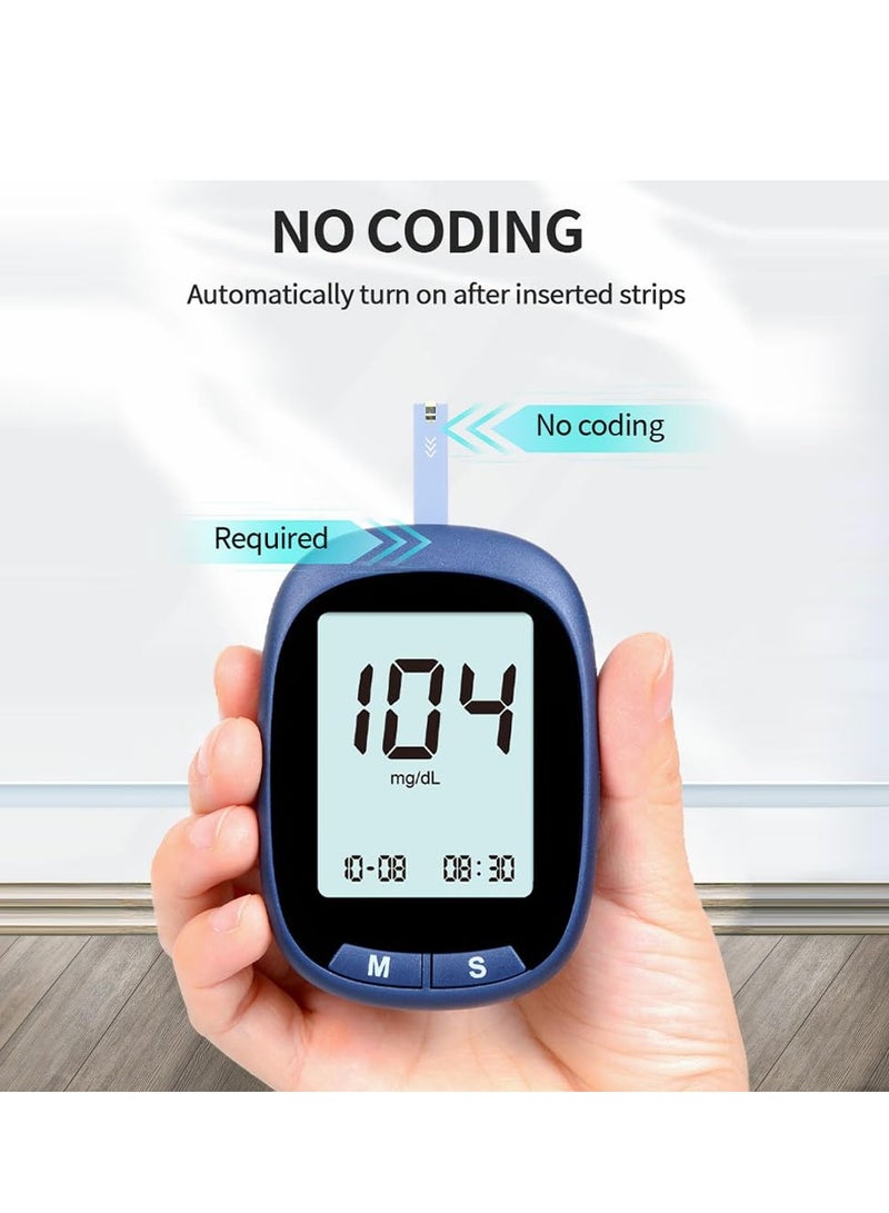 Generic Blood Glucose Monitor, 50 Glucometer Strips, Fully Automatic Portable Blood Glucose Monitoring System, Diabetes Testing Kit, Coding-free Meter, Large Display  - Image 2