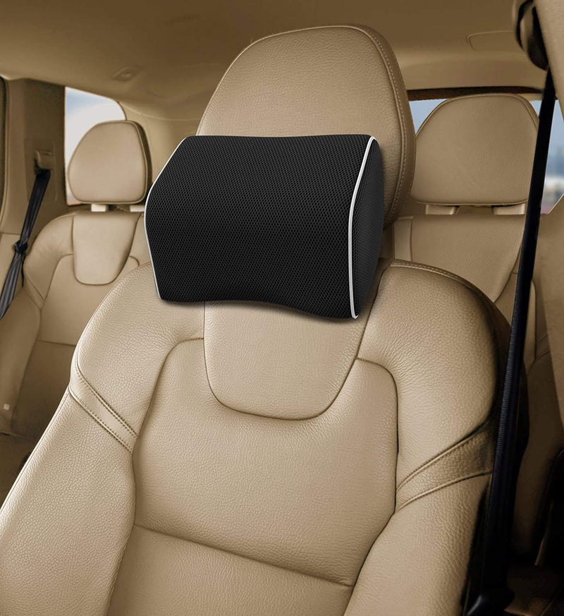 obliq Memory Foam Car Headrest Cushion, Neck Rest Seat Pillow for Pain Relief, Ergonomic Cervical Support for All Cars (Black) - Image 4