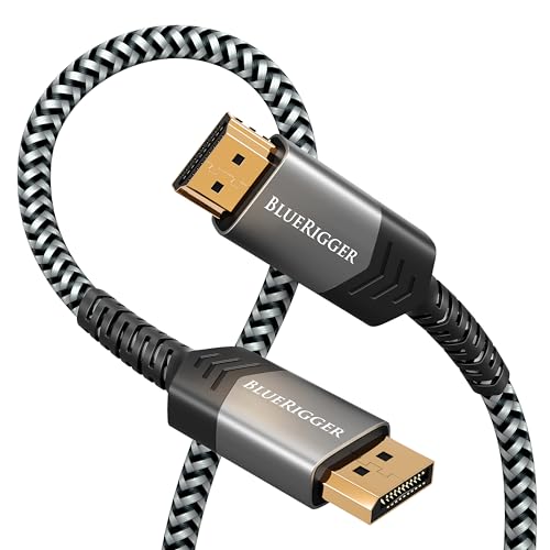 BlueRigger DisplayPort to HDMI Cable - (15FT, DP to HDMI Cord, 4K 60Hz, HDR, HDCP 2.2, Uni-Directional Display to HDMI, Male Video Cable) - Compatible with PC, Laptop, HDTV, Monitor, Projector, VR - Image 1