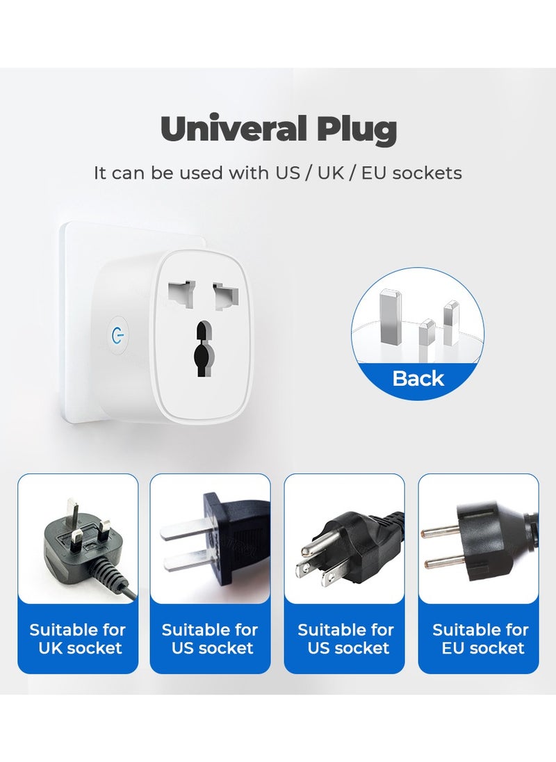 TIKNIA Title : TIKNIA Universal Smart Plug, 16A Smart Socket Wi-Fi Plug Works with Alexa, Google Home, Remote Control & Voice Control with Electricity Statistics Timer Function, Wireless Socket for Smart Home  - Image 3