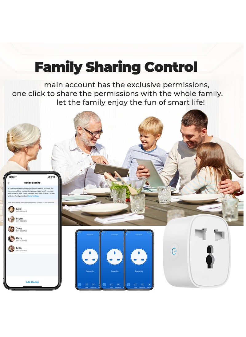TIKNIA Title : TIKNIA Universal Smart Plug, 16A Smart Socket Wi-Fi Plug Works with Alexa, Google Home, Remote Control & Voice Control with Electricity Statistics Timer Function, Wireless Socket for Smart Home  - Image 5