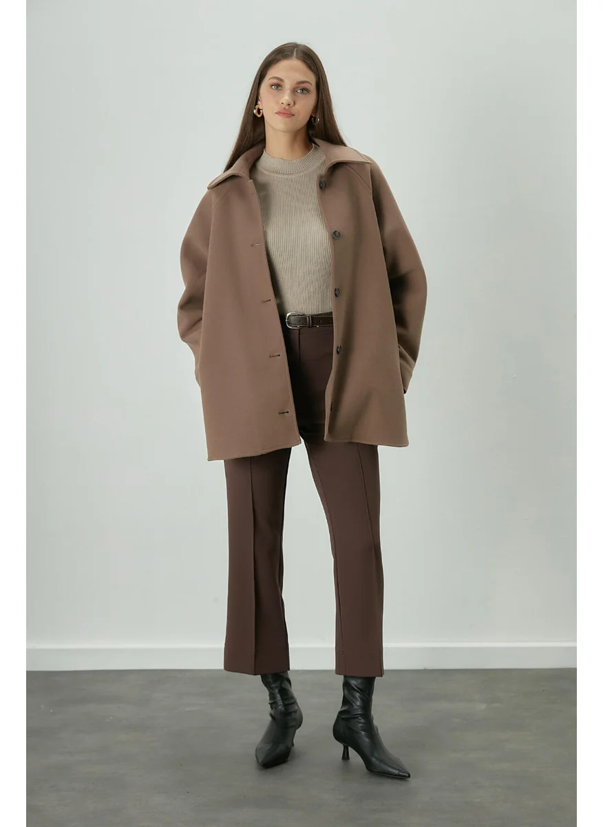 مانوكا Straight Cut Trousers Bitter Brown