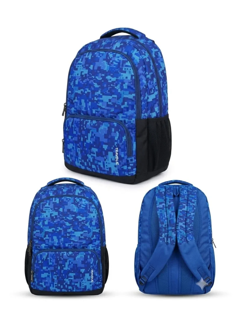 Travolic Travolic Digital Camo Print Backpack, Blue Multi-Compartment School Bag