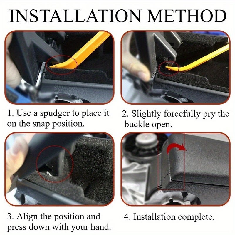 Black Center Armrest Console Cover Compatible with VW Golf Jetta Passat B5 1999 2005 - Image 3