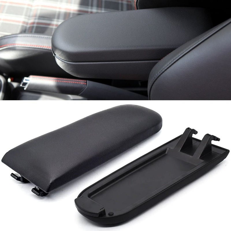 Black Center Armrest Console Cover Compatible with VW Golf Jetta Passat B5 1999 2005 - Image 1