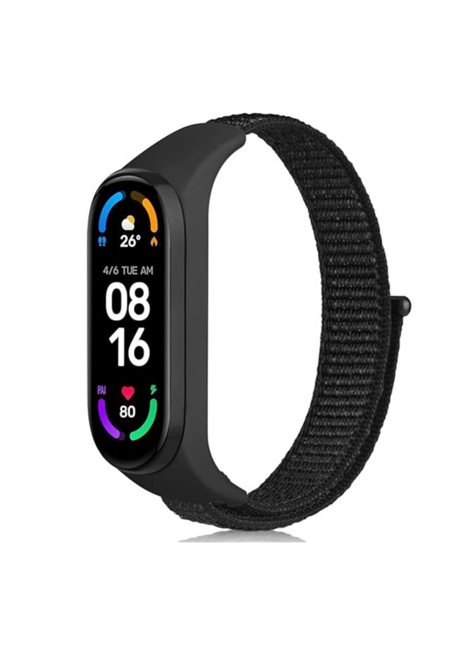Nylon Wristband Compatible with Oppo Band – Comfortable Adjustable Replacement with Strong and Attractive Design for Men and Women – High Quality Product (Black)