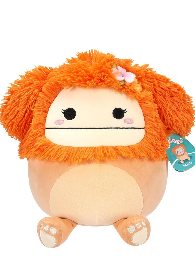 سكويش مالوز سكويشمالوز 12 إنش – شاستا البيغ فوت البرتقالي الفاتح مع دبوس الزهرة | دمية قطيفة أصلية من Kellytoy | لعبة محشوة ناعمة ومتوسطة الحجم | قابلة للغسل | هدية للأطفال من جميع الأعمار - Image 1