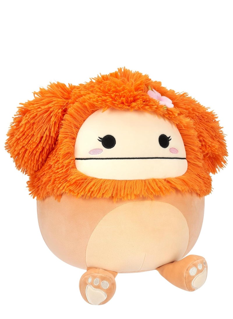 سكويش مالوز سكويشمالوز 12 إنش – شاستا البيغ فوت البرتقالي الفاتح مع دبوس الزهرة | دمية قطيفة أصلية من Kellytoy | لعبة محشوة ناعمة ومتوسطة الحجم | قابلة للغسل | هدية للأطفال من جميع الأعمار - Image 2