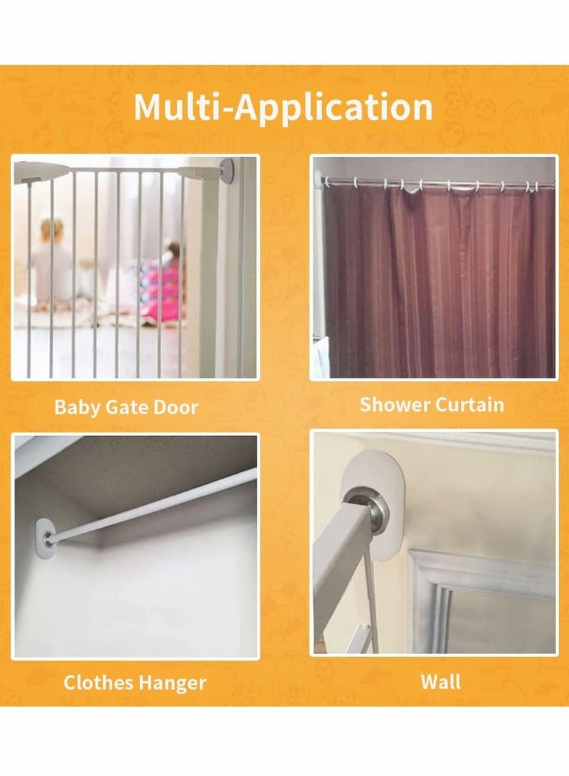 Baby Safety Gate Wall Protector, Pressure Mount No Punch Guard Fence Anti-Slip Mat Protector, Protect Pets and Dogs Gate Wall Stair Door Frame (White) - Image 2