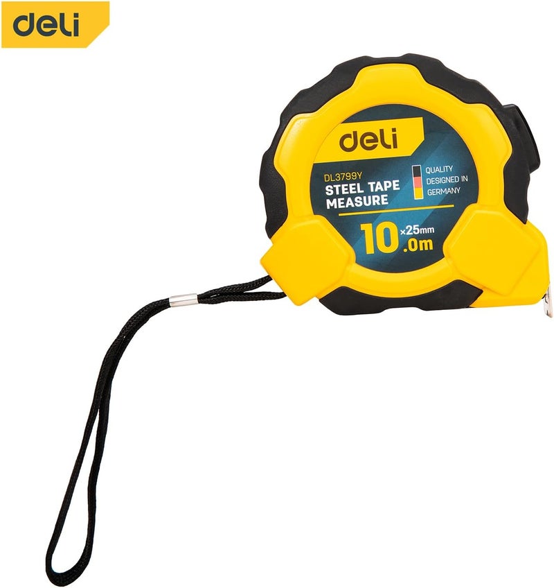ديلي شريط قياس فولاذي، طول 10 أمتار × عرض 25 مم، أصفر - Image 2