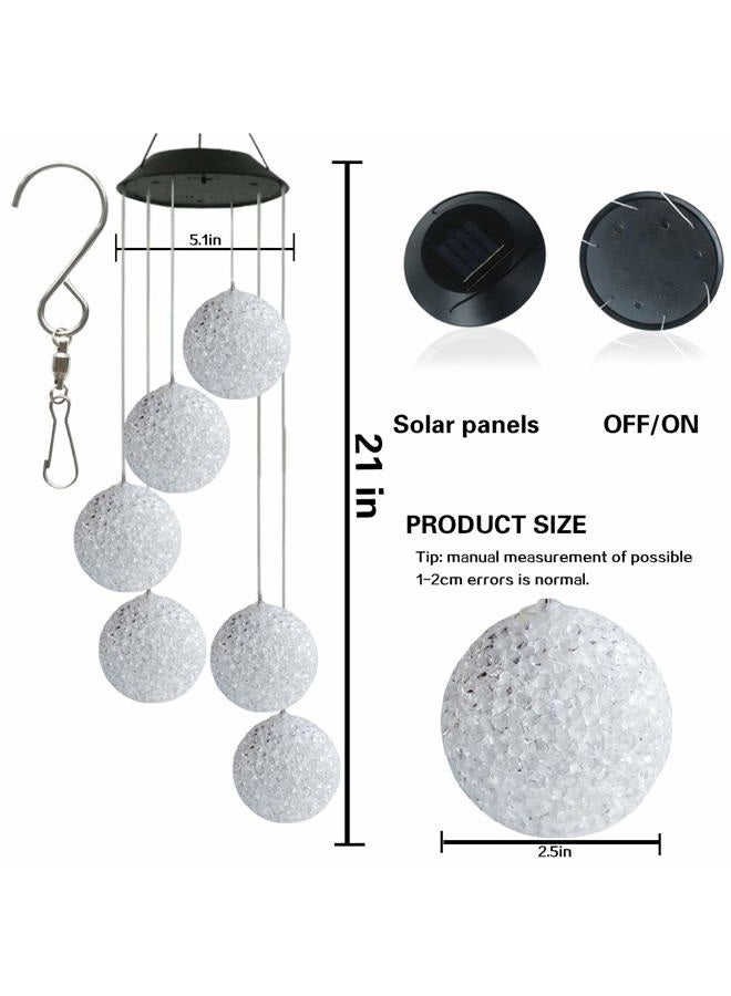 Topspeeder Color Changing Solar Power Wind Chime Spiral Spinner Crystal Ball Wind Mobile Portable Waterproof Outdoor Decorative Romantic Wind Bell Light for Patio Yard Garden Home (Crystal Ball) - Image 3