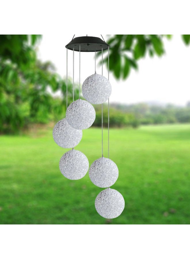 Topspeeder Color Changing Solar Power Wind Chime Spiral Spinner Crystal Ball Wind Mobile Portable Waterproof Outdoor Decorative Romantic Wind Bell Light for Patio Yard Garden Home (Crystal Ball) - Image 2