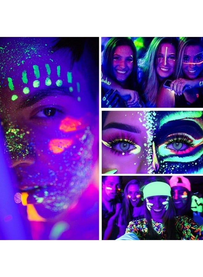 Beauenty 12 Colors Glow in The Dark Body Face Paint , Black Light Neon Luminous Body Paint Makeup Party Supplies, Professional Glow Face Painting Kit for Kids & Adults  - Image 5