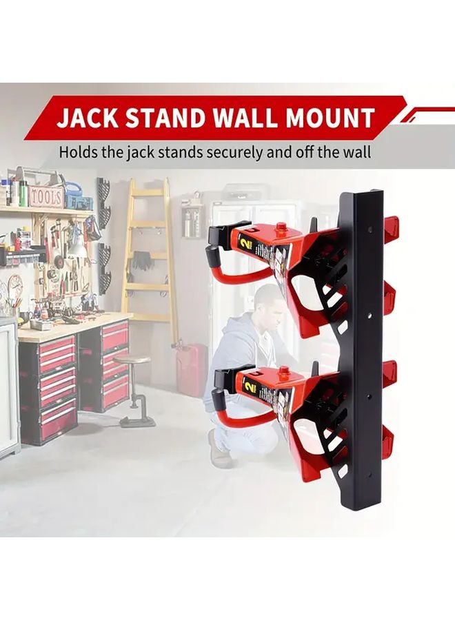 Heavy Duty Metal Bracket Wall Mounted Storage Rack Jack Stand Garage Hook Tool Rack Multi-Layer Reinforcement Design Screw Installation Pressure Resistant Anti Deformation 1pc - Image 2