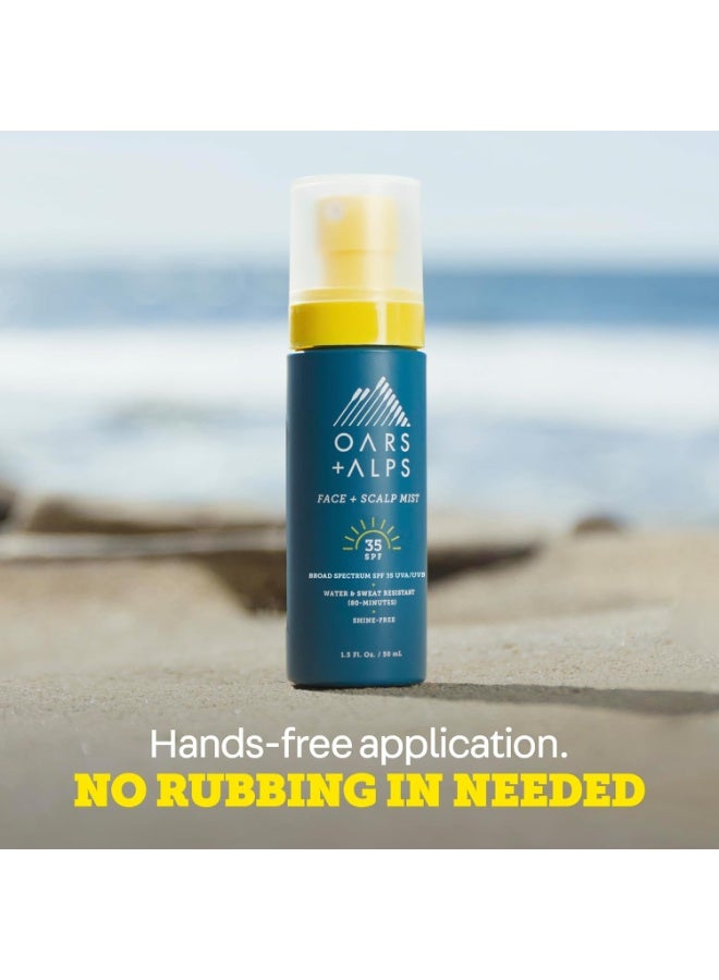 Oars + Alps Face & Scalp Sunscreen Spray Mist, SPF 35 Facial & Hair Sunscreen, Infused with Aloe Vera + Cucumber, Water & Sweat Resistant, Summer Splash Scent, 1.5oz - Image 2