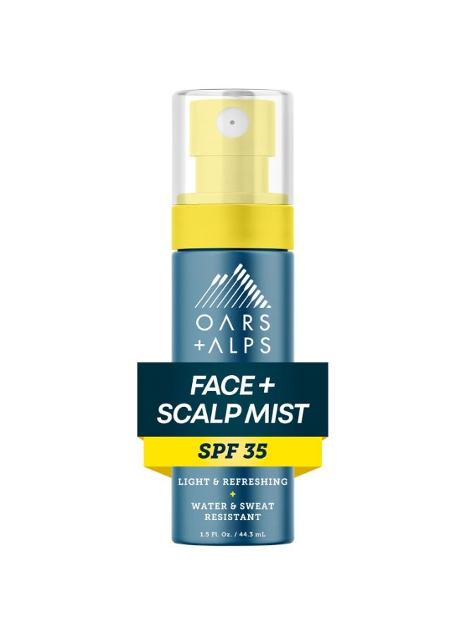 Oars + Alps Face & Scalp Sunscreen Spray Mist, SPF 35 Facial & Hair Sunscreen, Infused with Aloe Vera + Cucumber, Water & Sweat Resistant, Summer Splash Scent, 1.5oz - Image 1