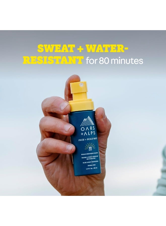 Oars + Alps Face & Scalp Sunscreen Spray Mist, SPF 35 Facial & Hair Sunscreen, Infused with Aloe Vera + Cucumber, Water & Sweat Resistant, Summer Splash Scent, 1.5oz - Image 4