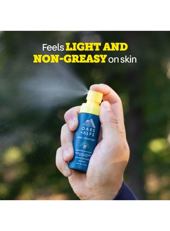 Oars + Alps Face & Scalp Sunscreen Spray Mist, SPF 35 Facial & Hair Sunscreen, Infused with Aloe Vera + Cucumber, Water & Sweat Resistant, Summer Splash Scent, 1.5oz - Image 3