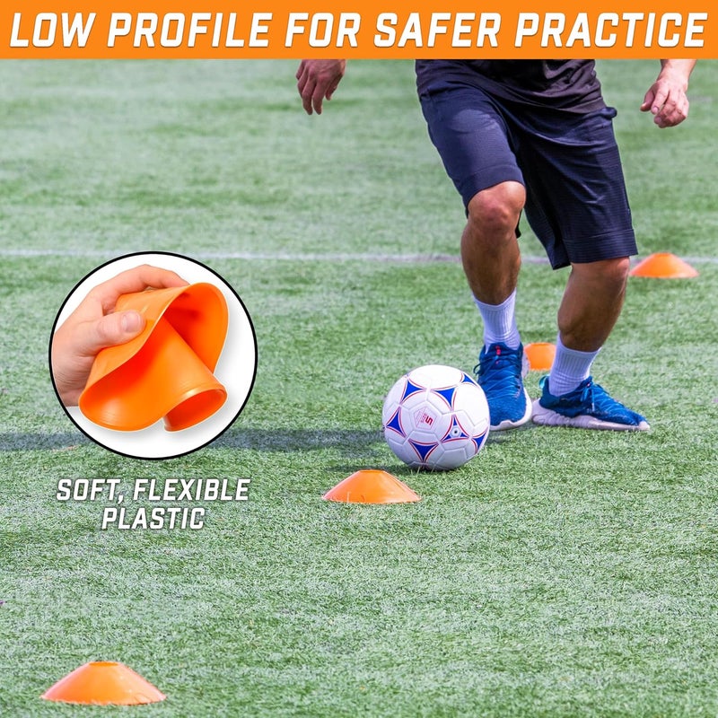 GoSports GoSports Premium Sports Cones for Agility Training and Drills  20 Pack with Tote  Orange Green Pink Yellow or Red  - Image 4
