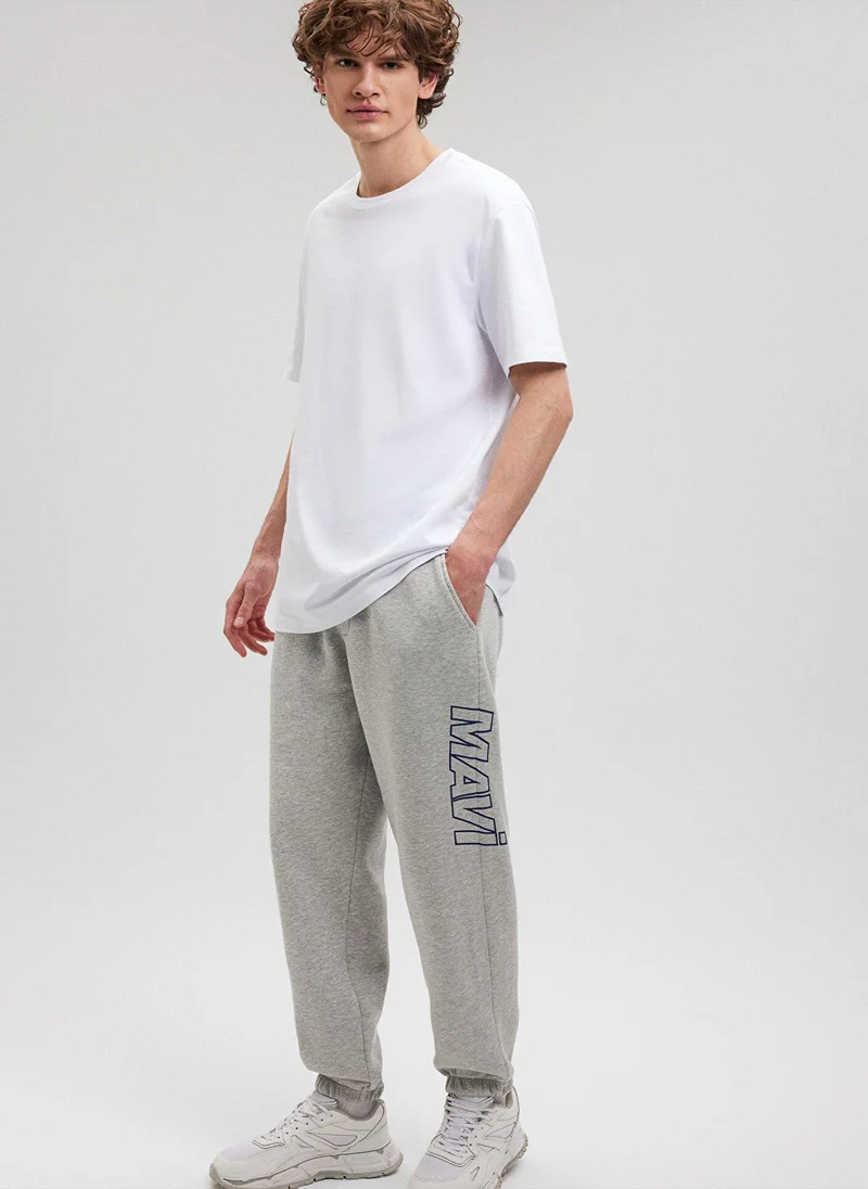 مافي Mavi Logo Printed Grey Sweatpants