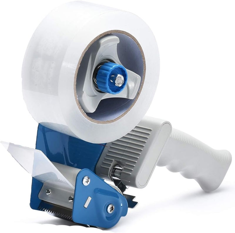 باسيفيك ميلر مسدس توزيع شريط التغليف، موزع شريط 2 بوصة مع شريط تغليف كرتوني 2 بوصة، موزع شريط تحميل جانبي صناعي خفيف الوزن - أزرق - Image 1