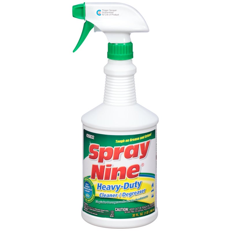 Spray Nine 26832 Heavy Duty Cleaner Degreaser  Disinfectant for Kitchens Bathrooms Yard Equipment Automotive  Industrial 32 Fl Oz Pack of 1
