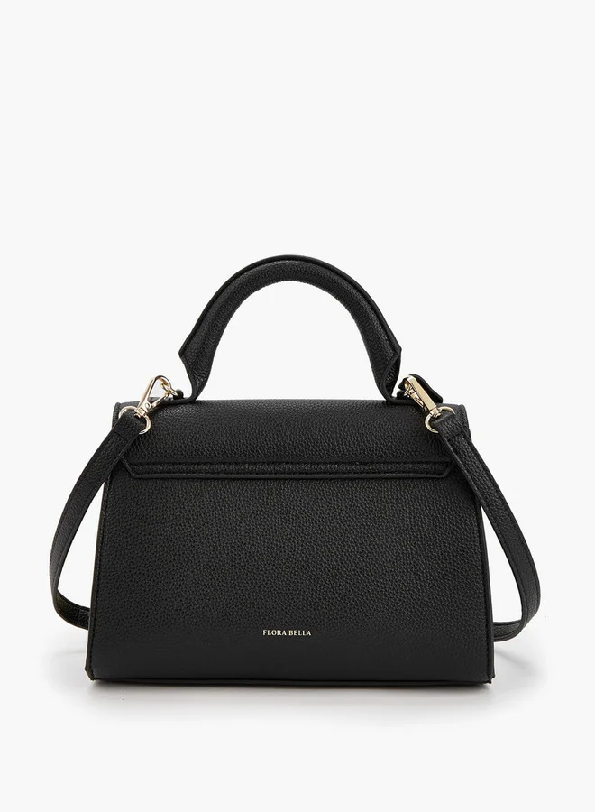Flora Bella By Shoexpress Solid Satchel Bag with Detachable Strap and Flap Closure