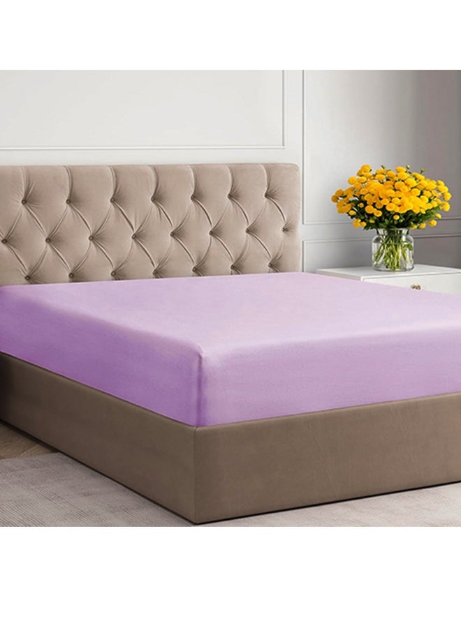 snooze Fitted bed sheet set  2Pcs, bed sheet+ 1 free pillowcase, Lavender - Image 1