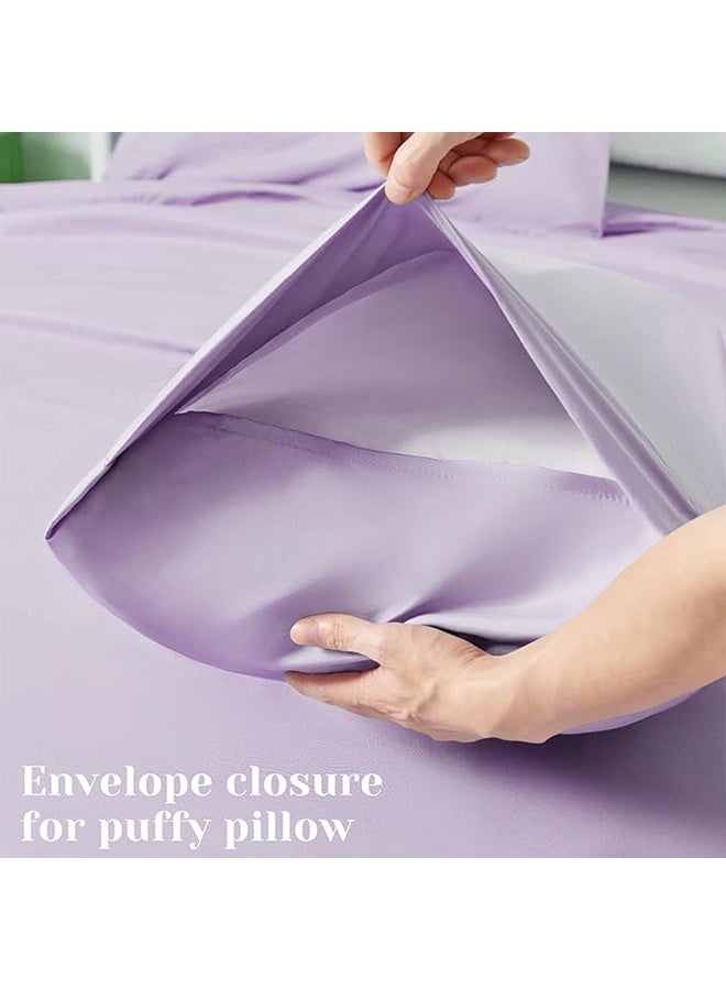 snooze Fitted bed sheet set  2Pcs, bed sheet+ 1 free pillowcase, Lavender - Image 2