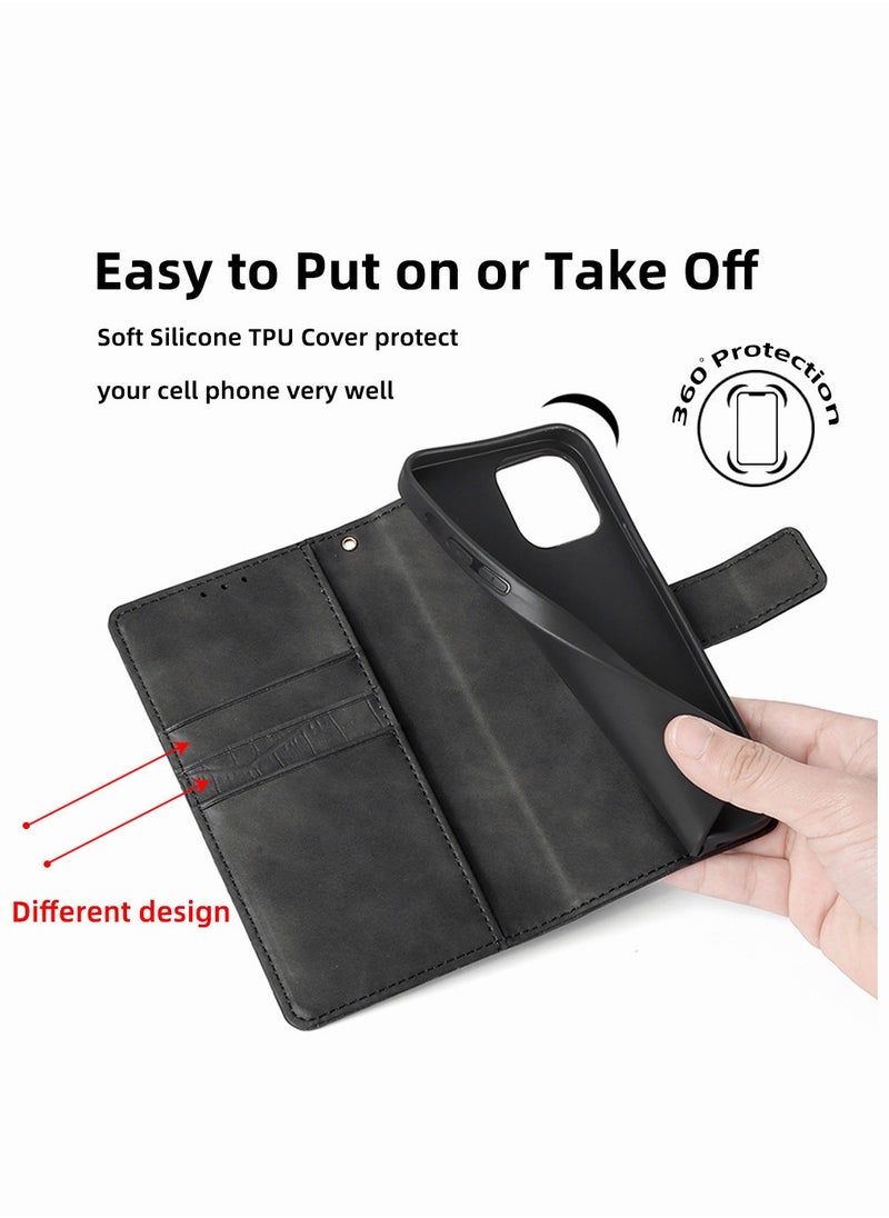 Motim iPhone 14/14 Plus Leather Wallet Case, Shockproof Protective Kickstand Wallet, Non-Slip Vintage Phone Case Cover, Leather Case with Card Holder  - Image 5