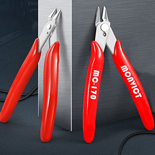 MONVICT 5 Inch Micro Wire Cutters, Flush Cutters with Ultra Sharp Cutting Edge & Opening Spring Precision Small Side Cutting Pliers Tools Perfect for Crafts Wires 3D Printer Electrical & Cut Needs - Image 2