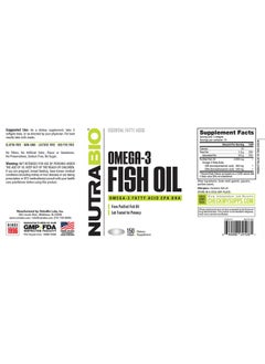 NutraBio Omega 3 Fish Oil Supplements, 2,000mg, 150 Softgels - EPA DHA Omega 3 Fatty Acid Supplement to Help Support a Healthy Heart - pzsku/Z0510598857AFAB258558Z/45/_/1735907594/87750475-34e3-4a27-a503-996914e9de3d