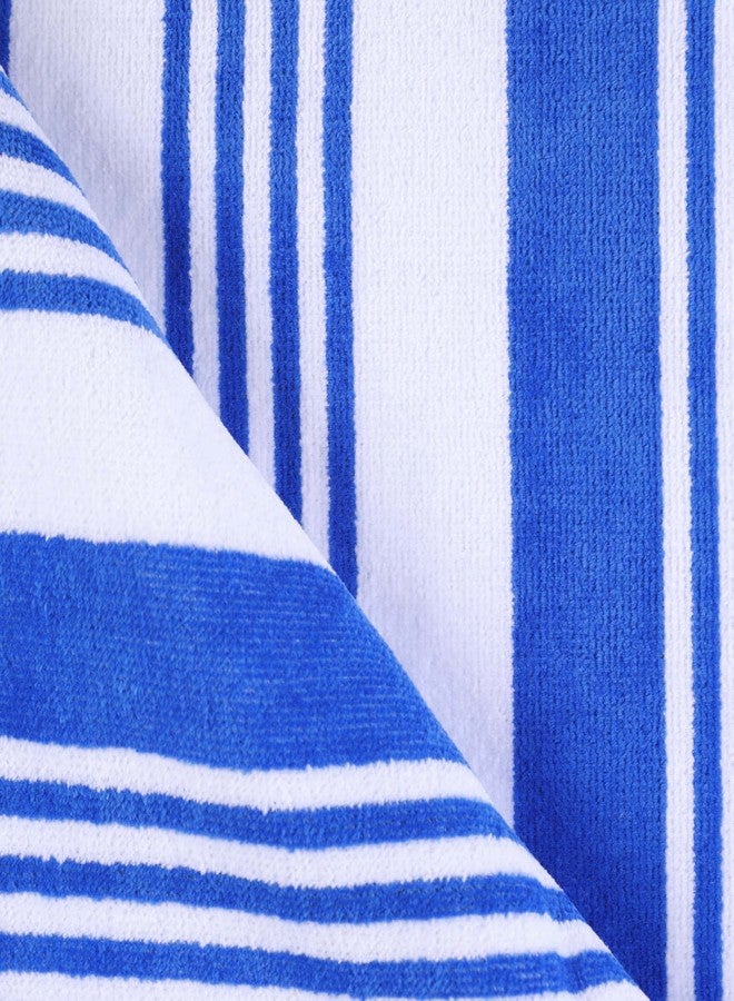 SUPERIOR 100% Cotton Luxury Beach Towels - Oversized Beach Towel, Swim Towel, Blue and White Maui Stripes (34" x 64") - Image 5