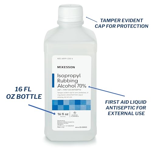 McKesson Isopropyl Rubbing Alcohol 70% [1 Count] USP First Aid Antiseptic, 16 oz - Image 3