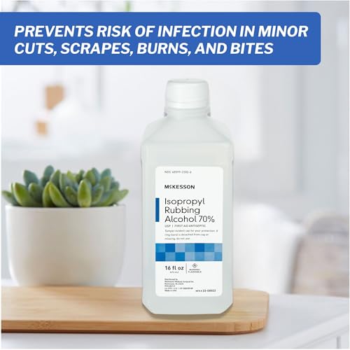McKesson Isopropyl Rubbing Alcohol 70% [1 Count] USP First Aid Antiseptic, 16 oz - Image 4